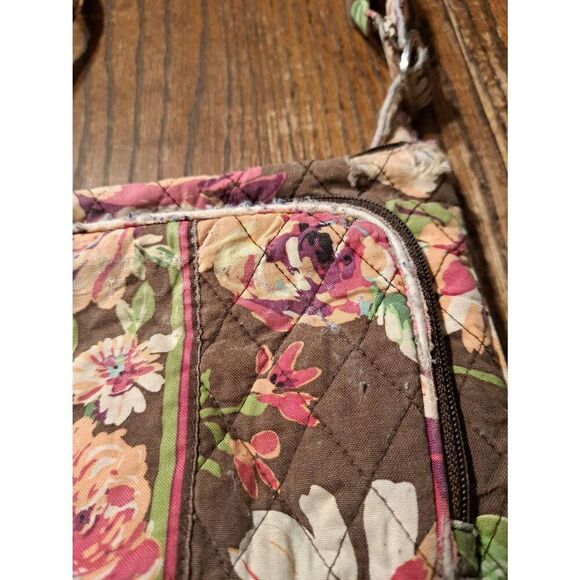 Vera Bradley Quilted Floral Purse Bag Brown Green Orange Pink Fixer Upper READ - Picture 4 of 12